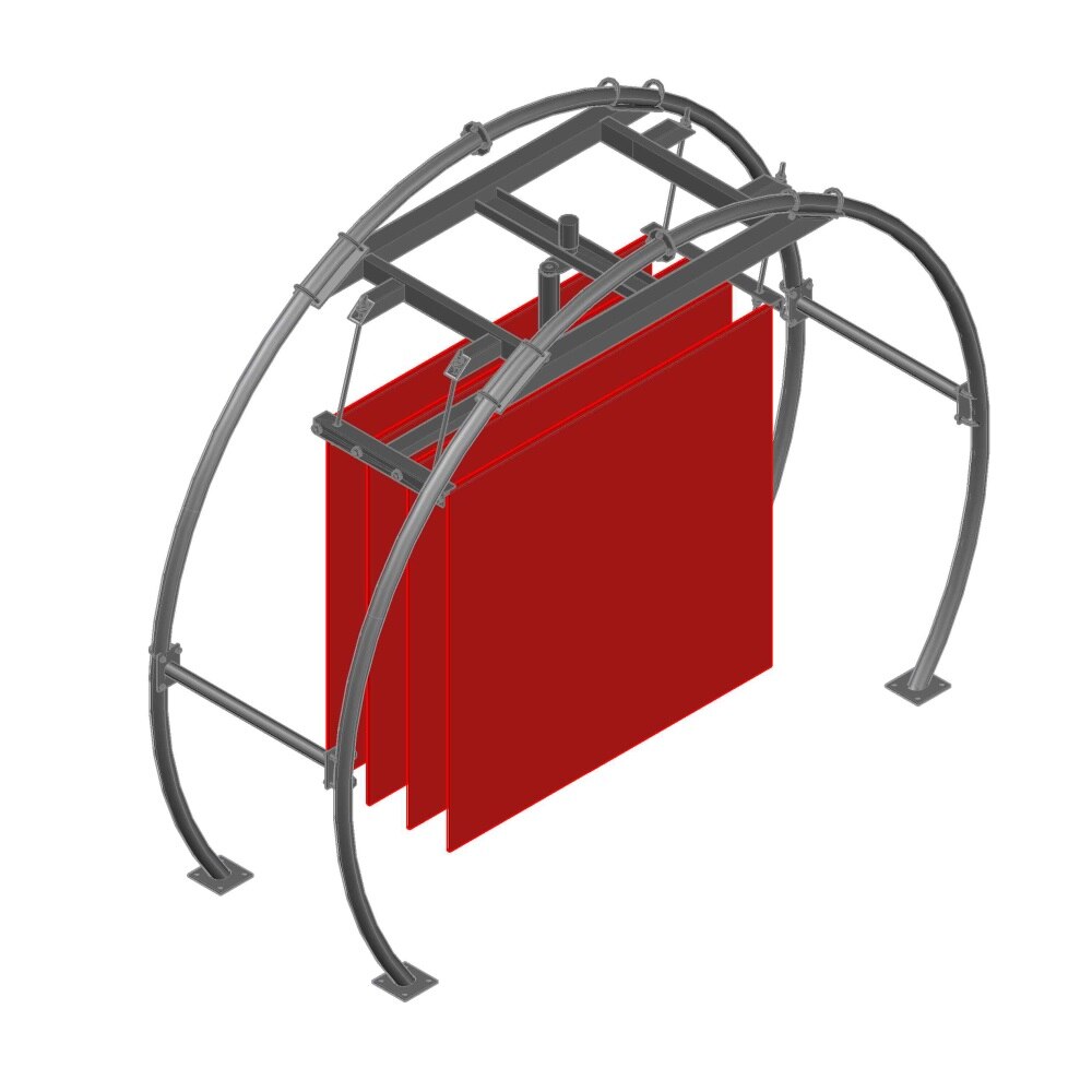 CAD drawing of wash mitter curtain